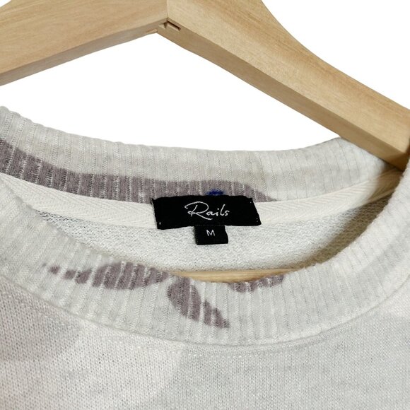 Rails Ramona Stone Camo Grey White Pullover Soft Sweatshirt Size Medium Womens - Picture 8 of 13